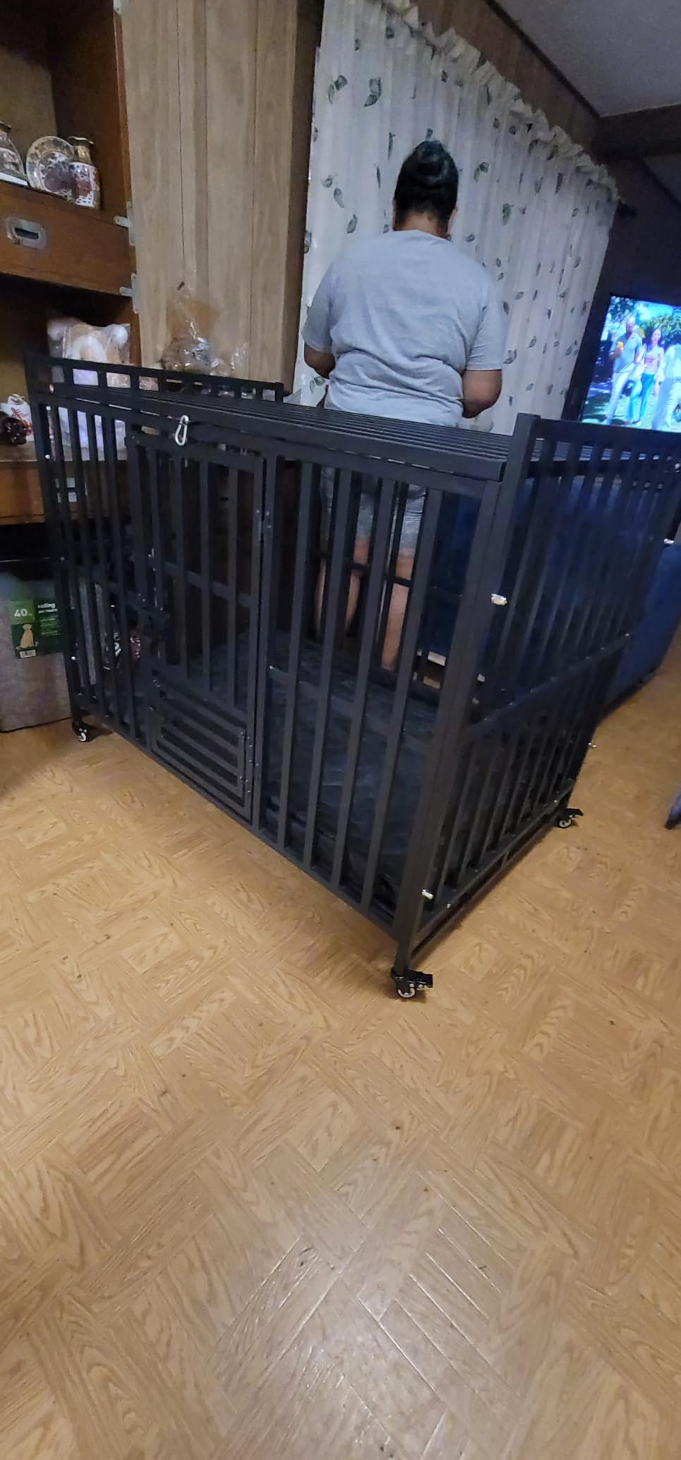 Heavy Duty Dog Crate, 43'' Large Indestructible Cage for High-Anxiety Dogs customer photo 1