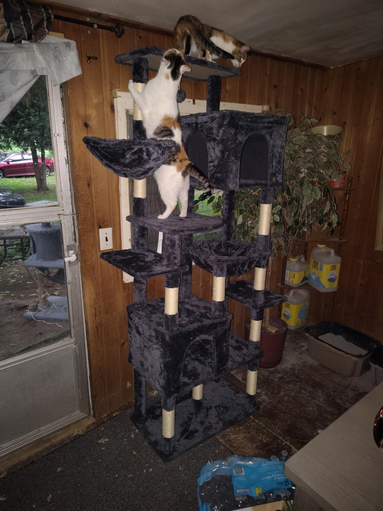 Heybly Cat Tree, 76-Inch Tall Heavy Duty Cat Tower for Big Cats HCT039G customer photo 1
