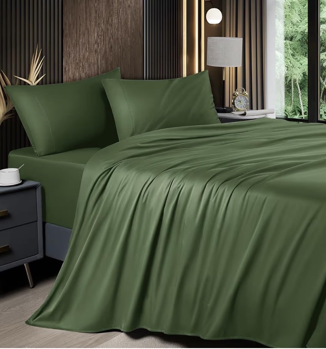 Shilucheng 4 Piece Queen Sheet Sets, Cooling Sheets, Dark Grey customer photo 1