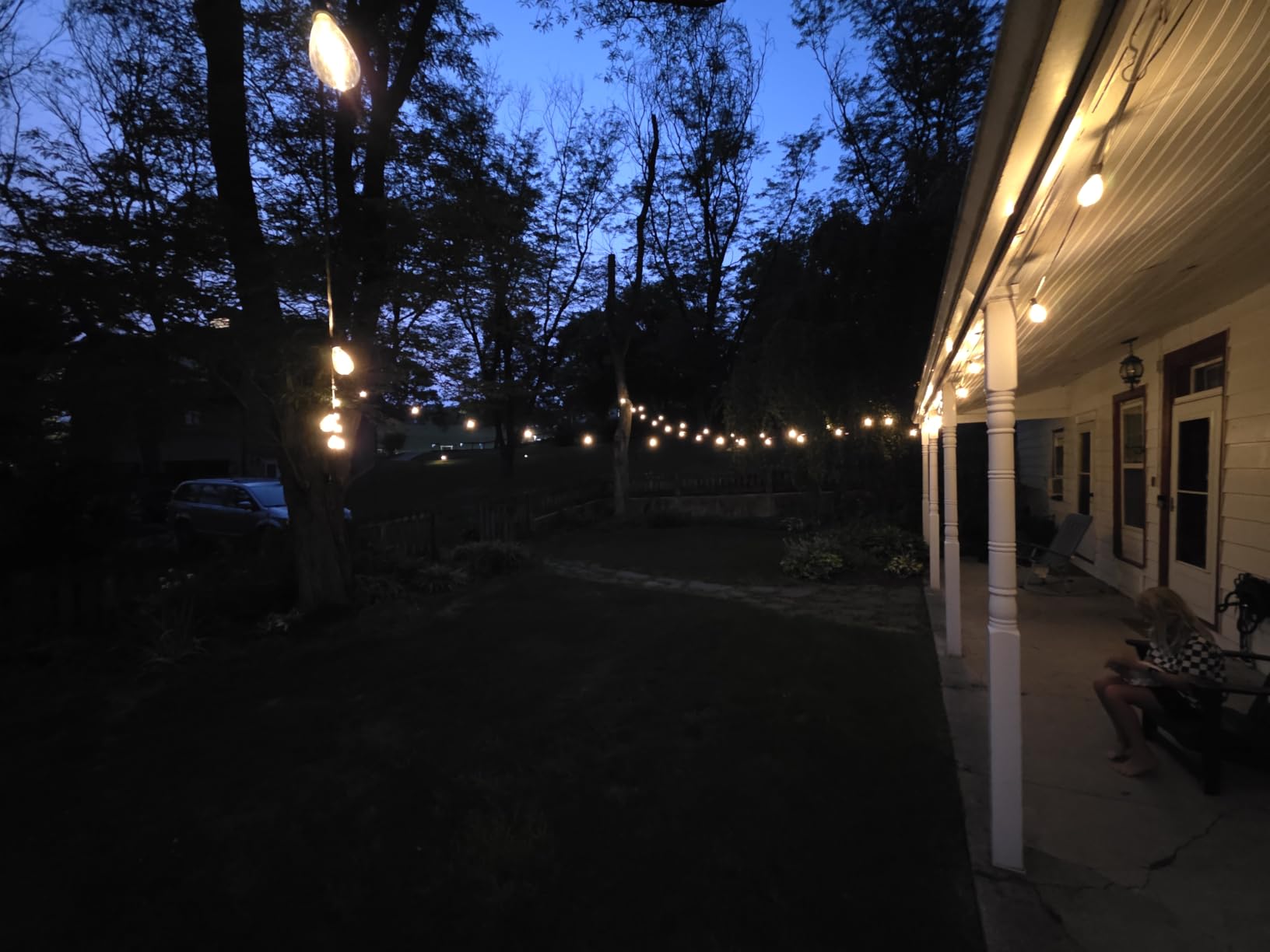 200FT Solar String Lights Outdoor Waterproof 72+2 LED Bulbs, Solar Powered with Remote & USB Port, 3 Light Modes Dimmable Patio Lights for Large Backyard, Garden, Party customer photo 2