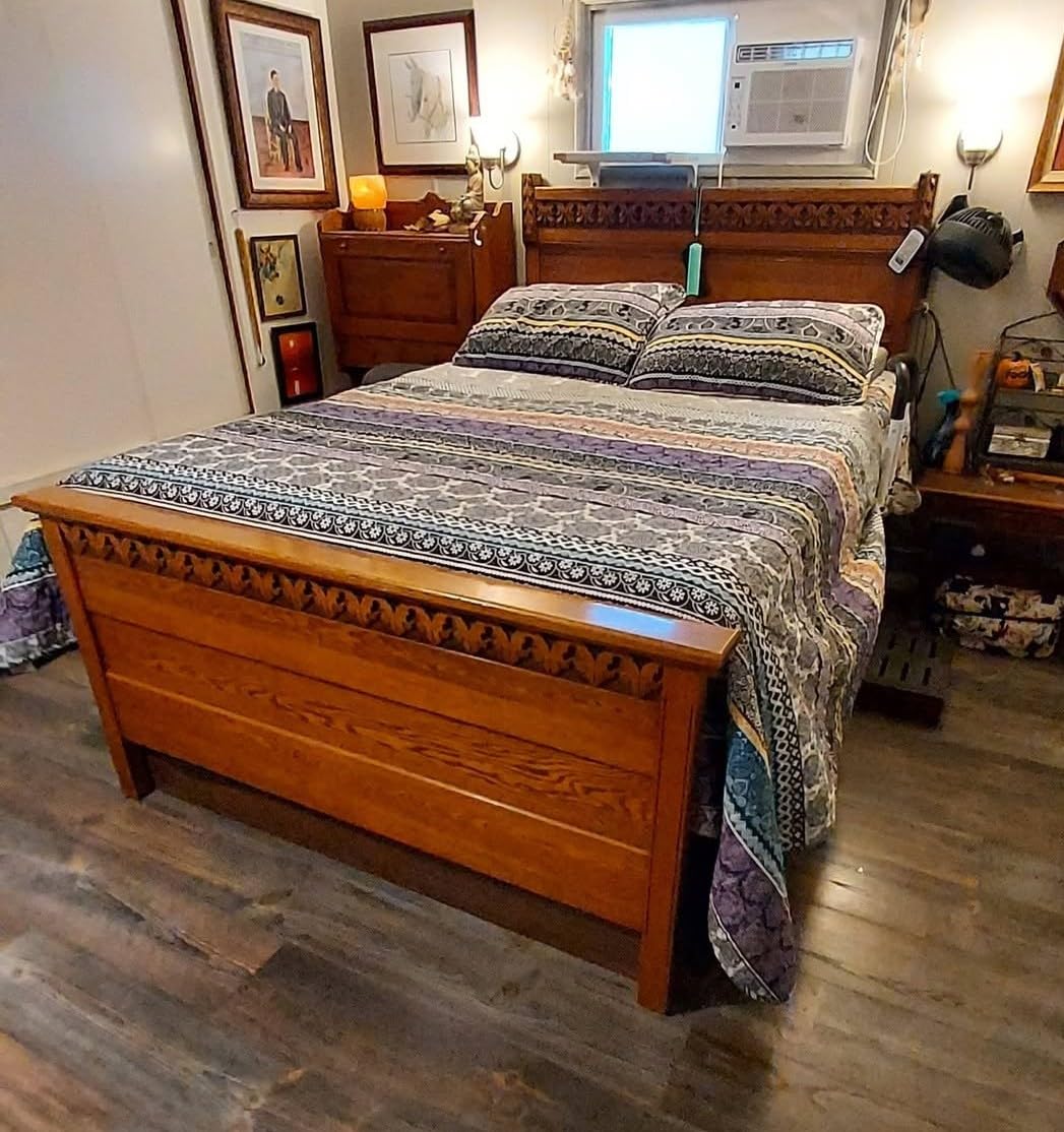 GarveeHome Wood Platform Bed Frame, Full Bed Frame with 2 Drawers customer photo 1