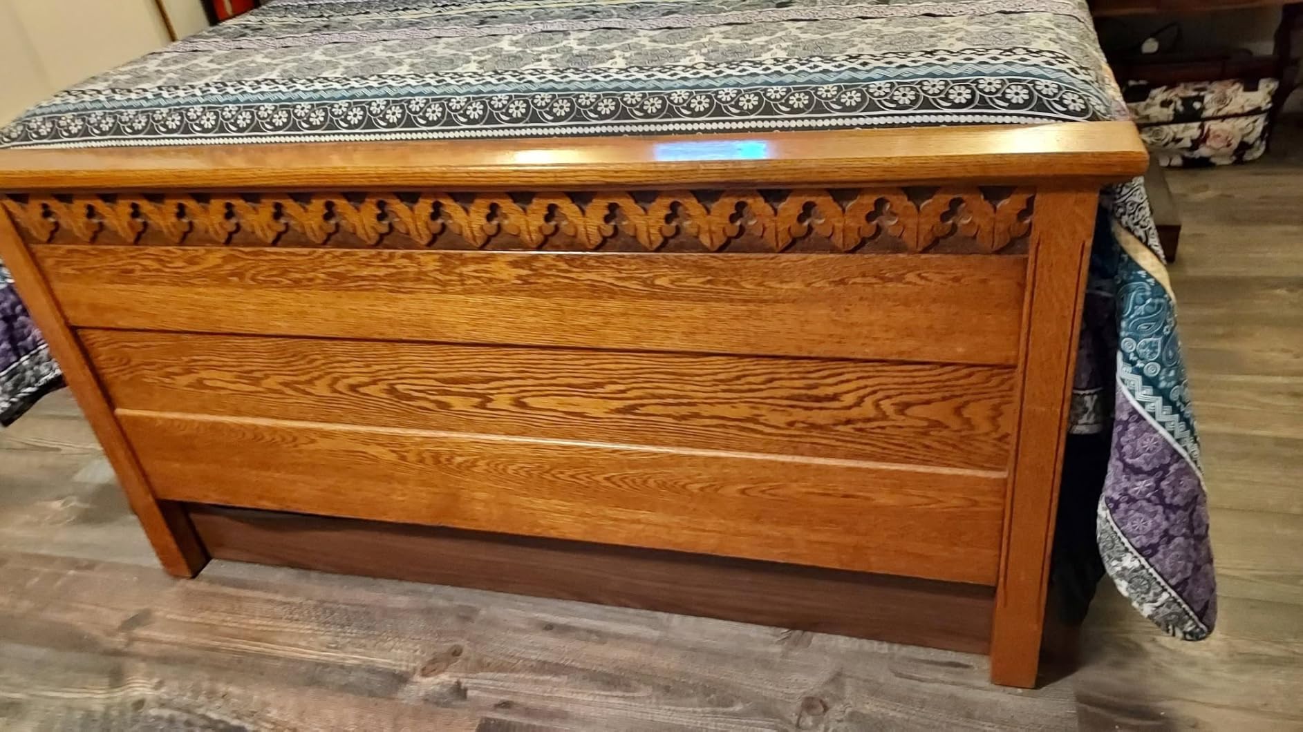 GarveeHome Wood Platform Bed Frame, Full Bed Frame with 2 Drawers customer photo 2