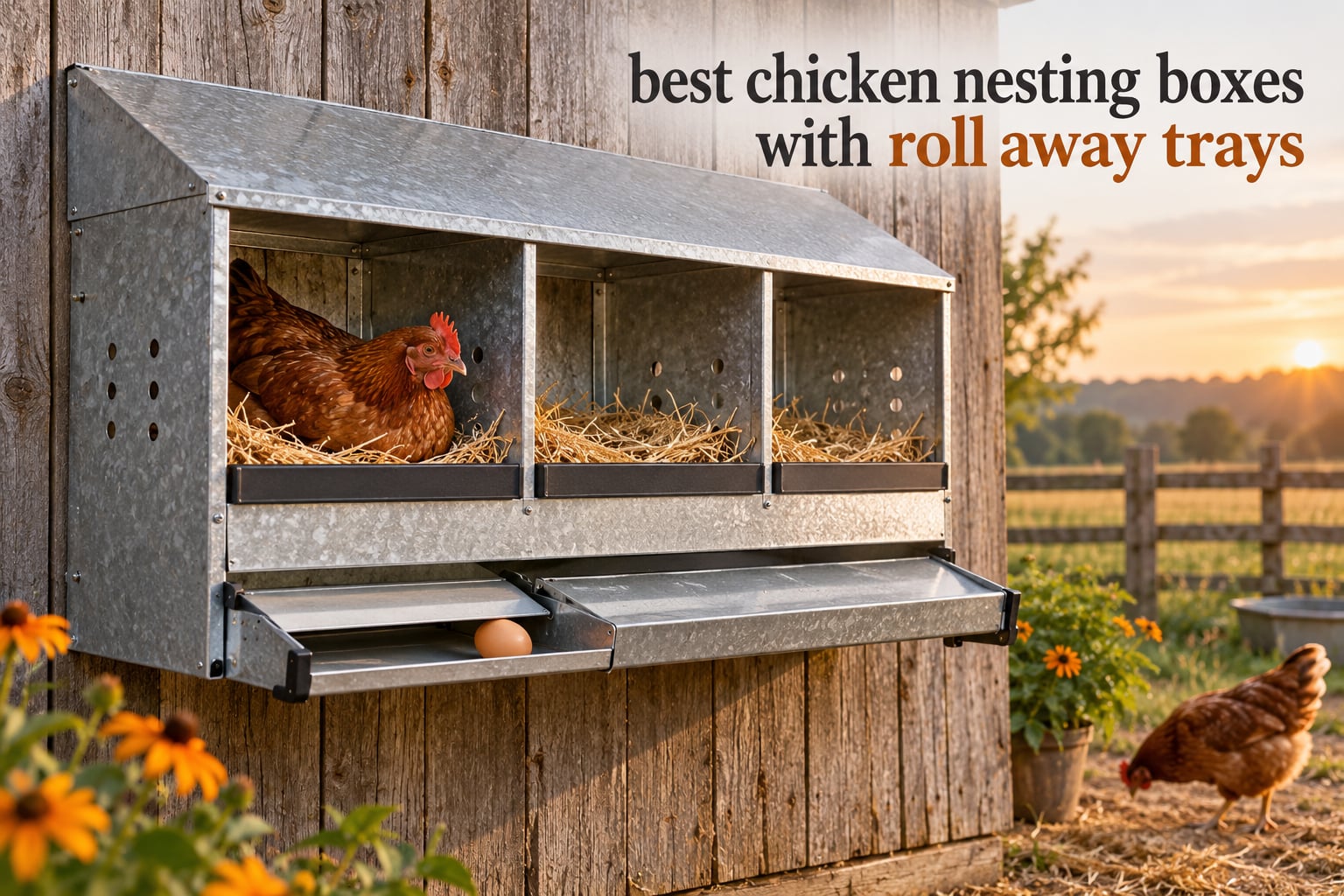 best chicken nesting boxes with roll away trays