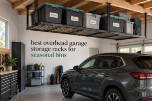 best overhead garage storage racks for seasonal bins